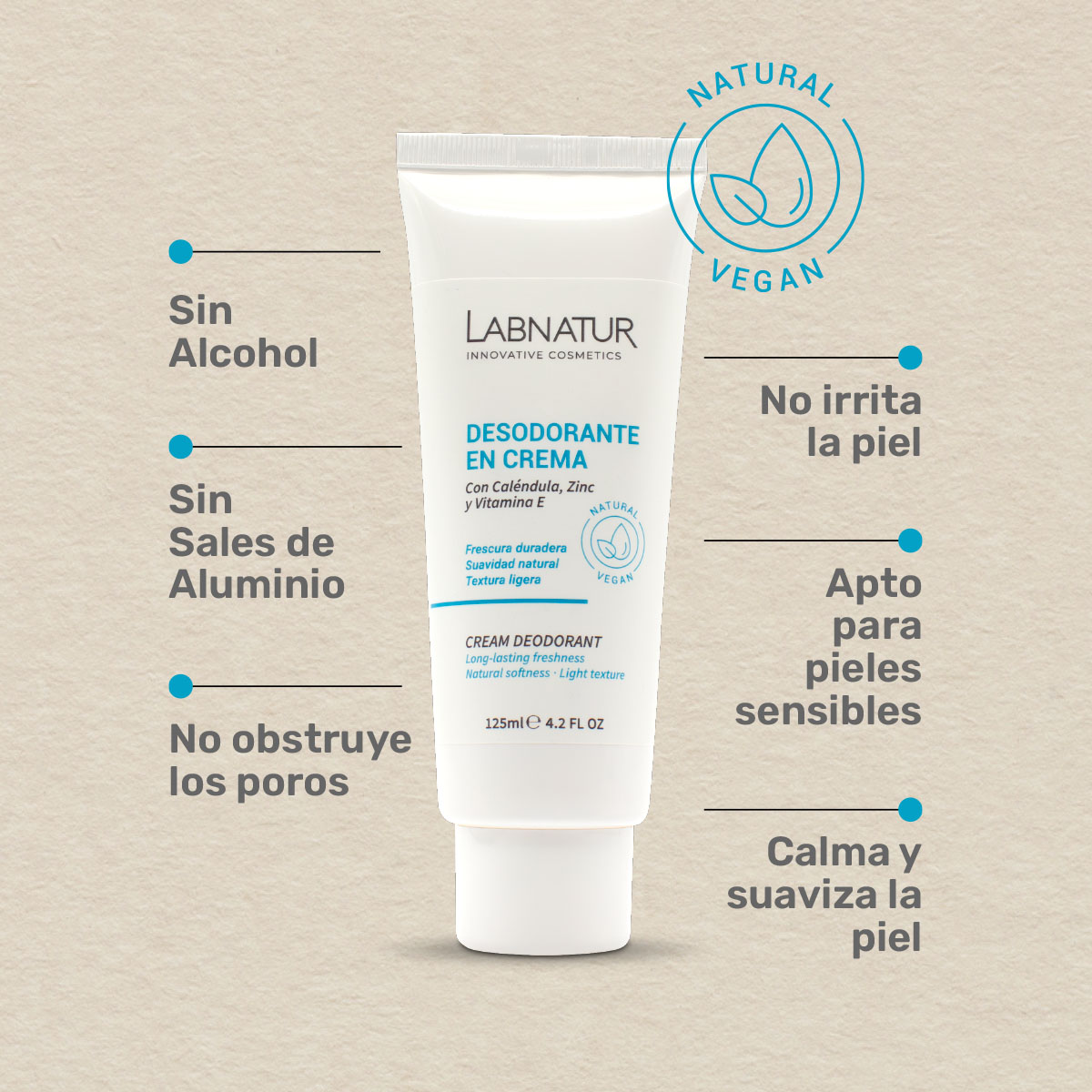 Desodorante en Crema 125ml Labnatur Natural Vegano 41800