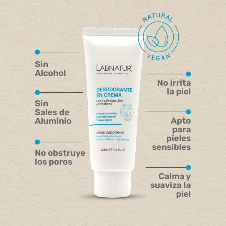 Desodorante en Crema 125ml Labnatur Natural Vegano para axilas, sin alcohol ni sales de aluminio.