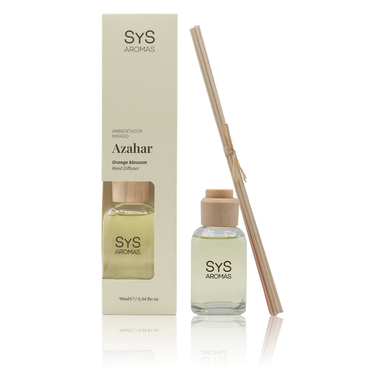 Ambientador Mikado Azahar 90ml Origins SYS Aromas con estuche y varillas difusoras