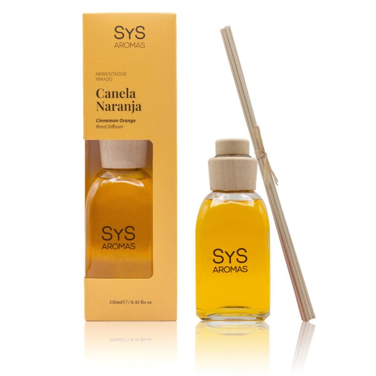 Ambientador Mikado Canela-Naranja 250ml Origins SYS Aromas con estuche y varillas difusoras