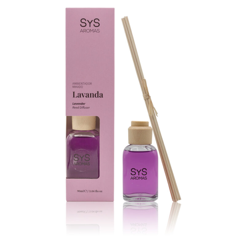 Ambientador Mikado Lavanda 90ml Origins SYS Aromas con estuche y varillas difusoras