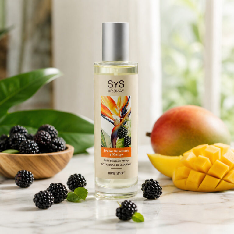 Ambientador Pulverizador Frutos Silvestres y Mango 100 ml SYS Aromas con aroma revitalizante, dulce, afrutado y tropical.