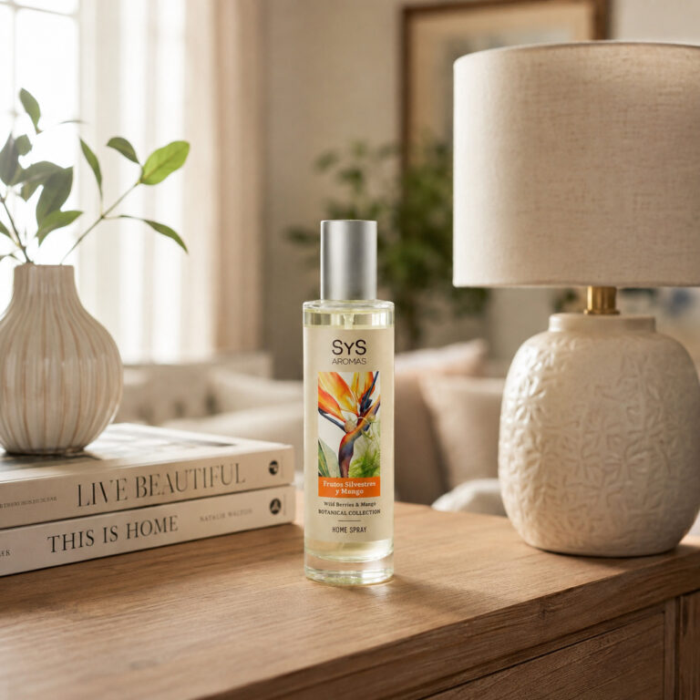 Ambientador Pulverizador Frutos Silvestres y Mango Botanical SYS Aromas 100 ml para hogar, oficinas, tiendas y recepciones.
