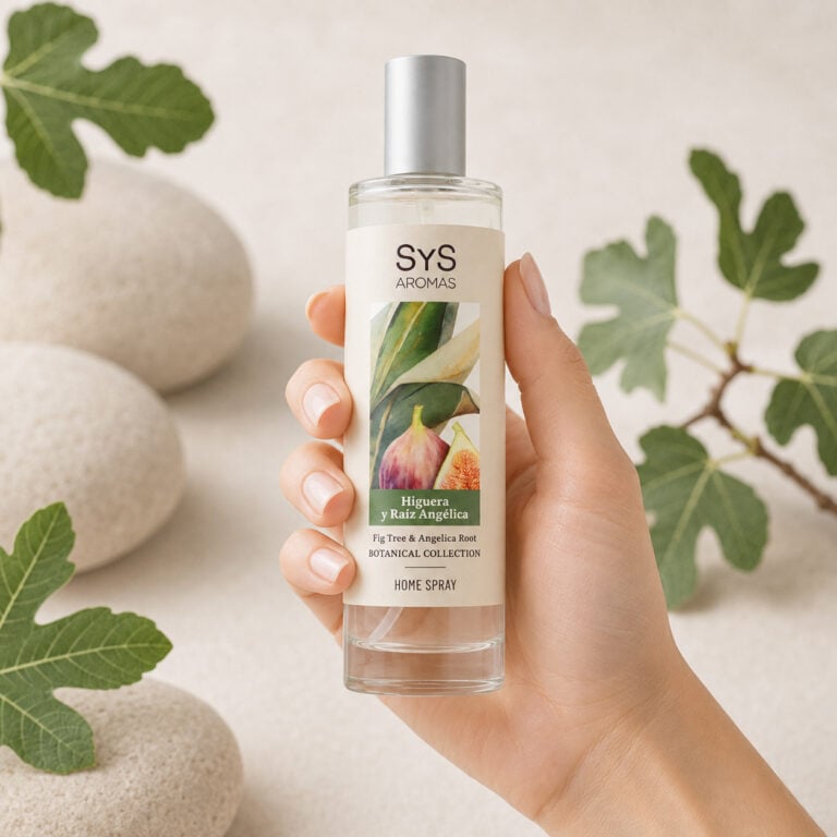Ambientador Pulverizador Higuera y Raíz Angélica Botanical SYS Aromas 100 ml para hogar, oficinas, consultas y recepciones.