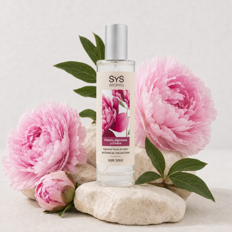 Ambientador Pulverizador Peonía Japonesa y Cedro 100 ml SYS Aromas con aroma elegante, amaderado, floral y sofisticado.