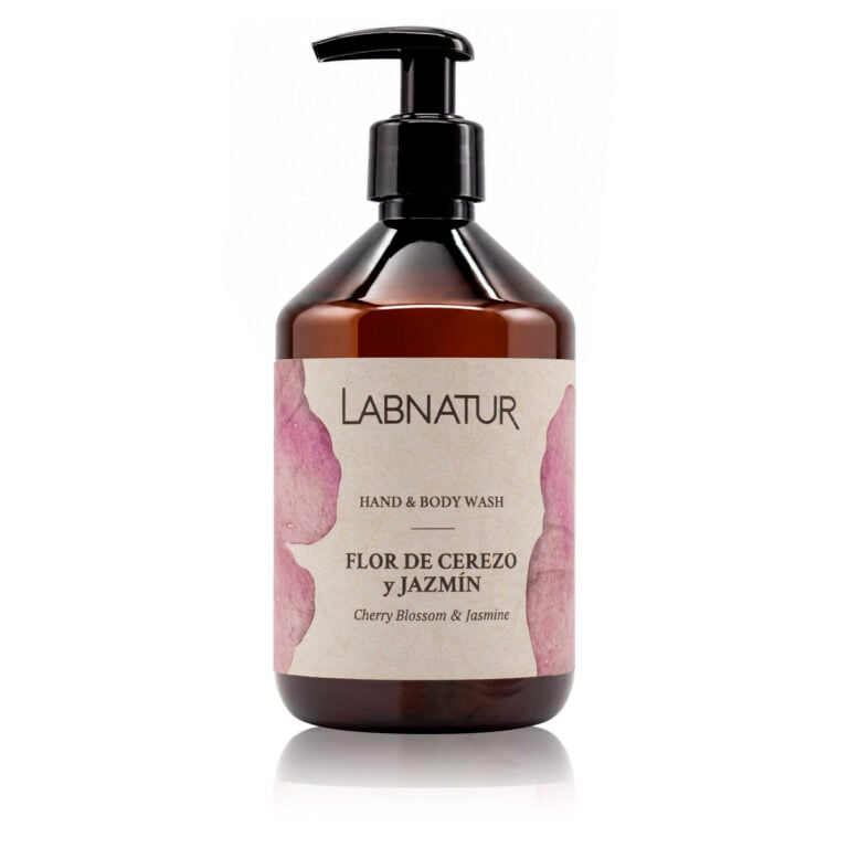 Jabón Manos y Cuerpo Flor de Cerezo y Jazmín 500 ml Labnatur natural y vegano con notas florales, delicadas y dulces.