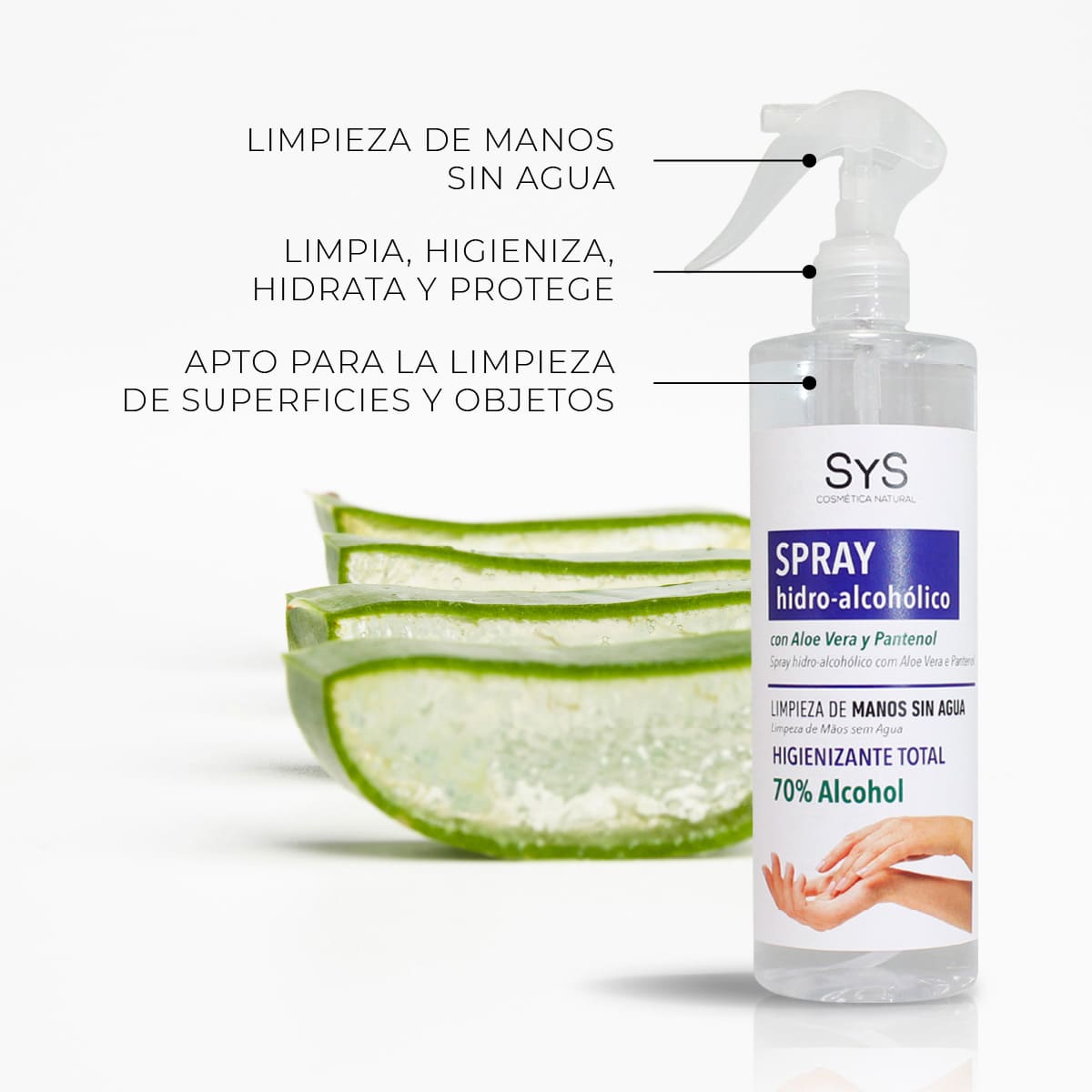 Comprar Spray Hidroalcoholico Con Aloe Vera 500ml SYS