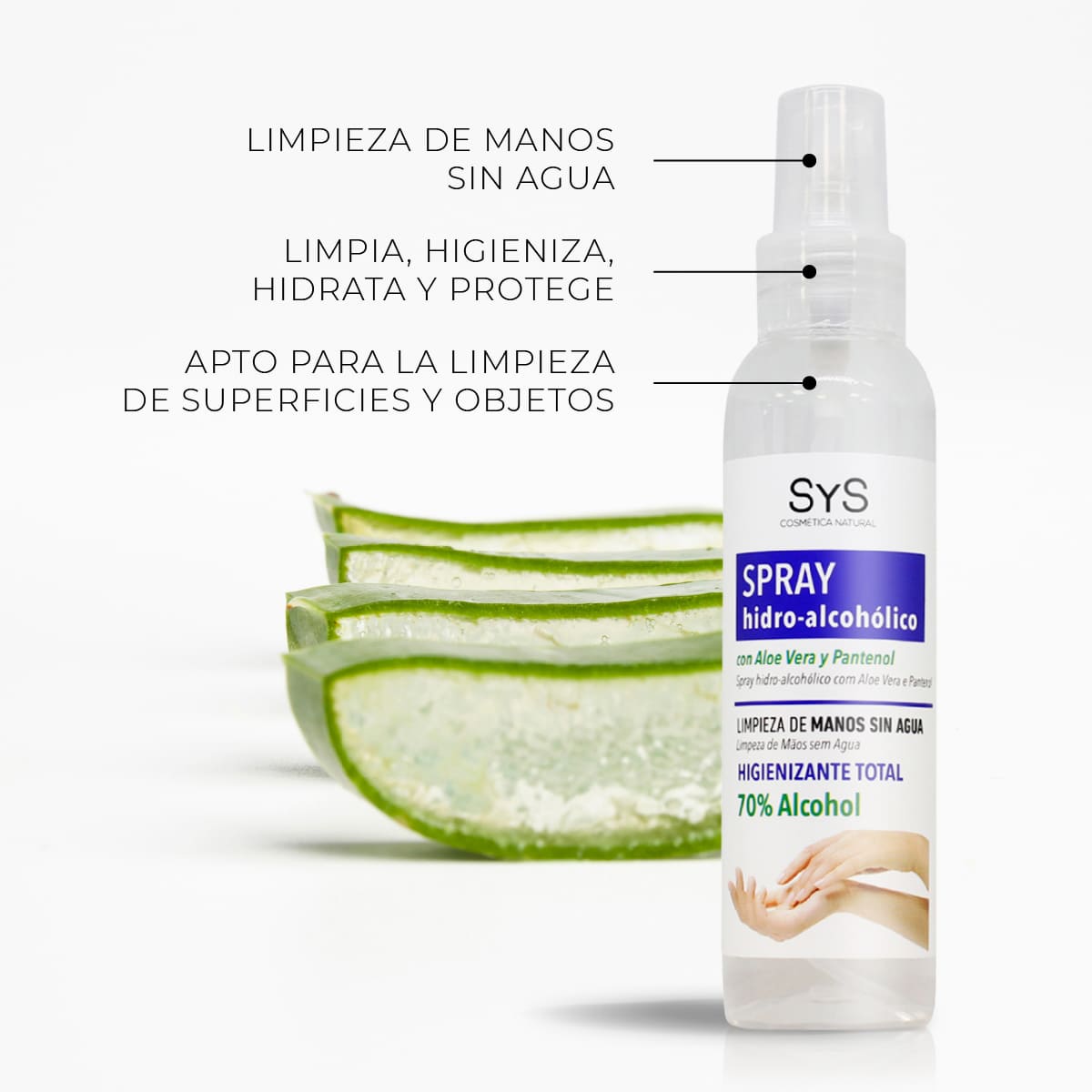 Comprar Spray Hidroalcoholico Con Aloe Vera 125ml SYS