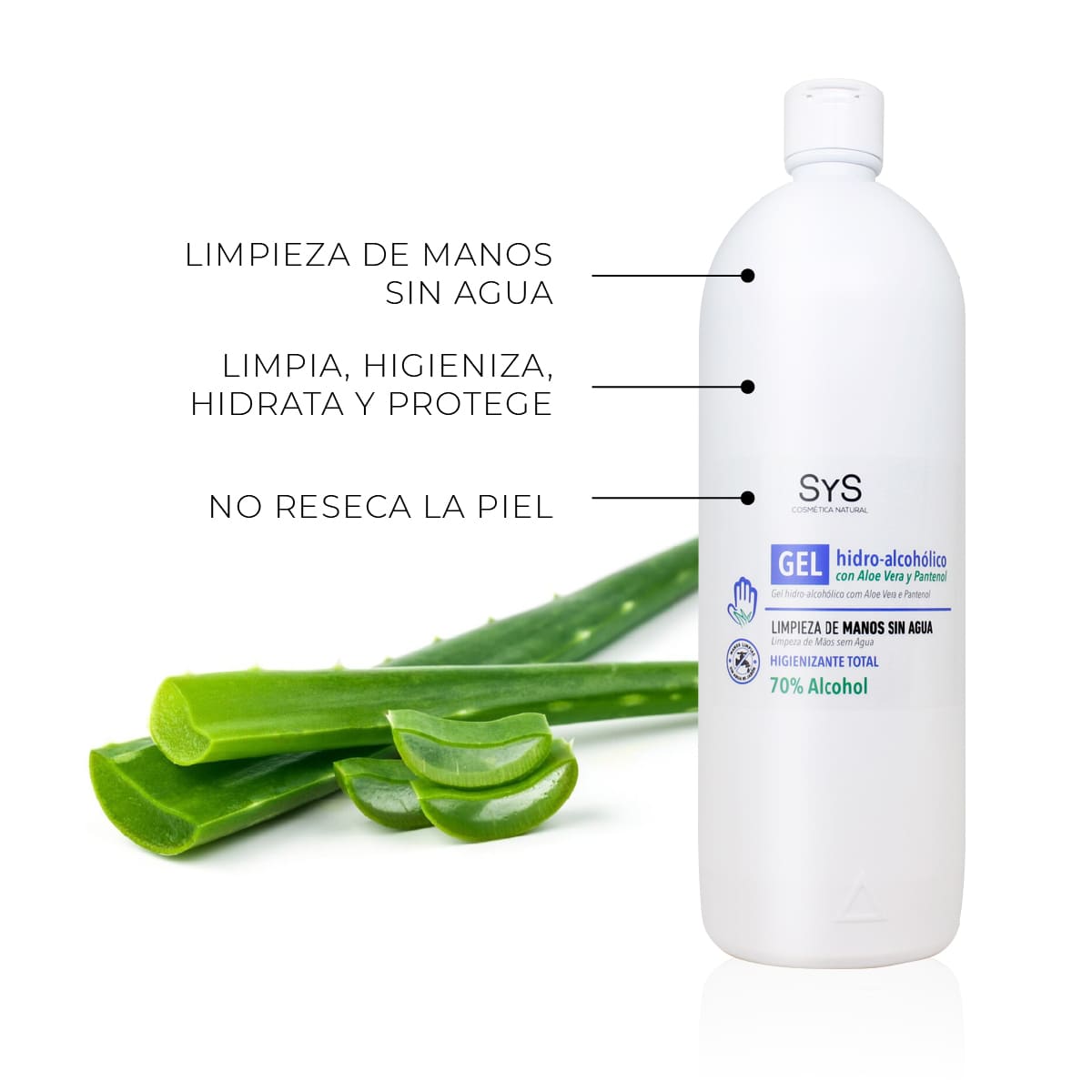 Comprar Gel Hidroalcoholico Con Aloe Vera 1L SYS