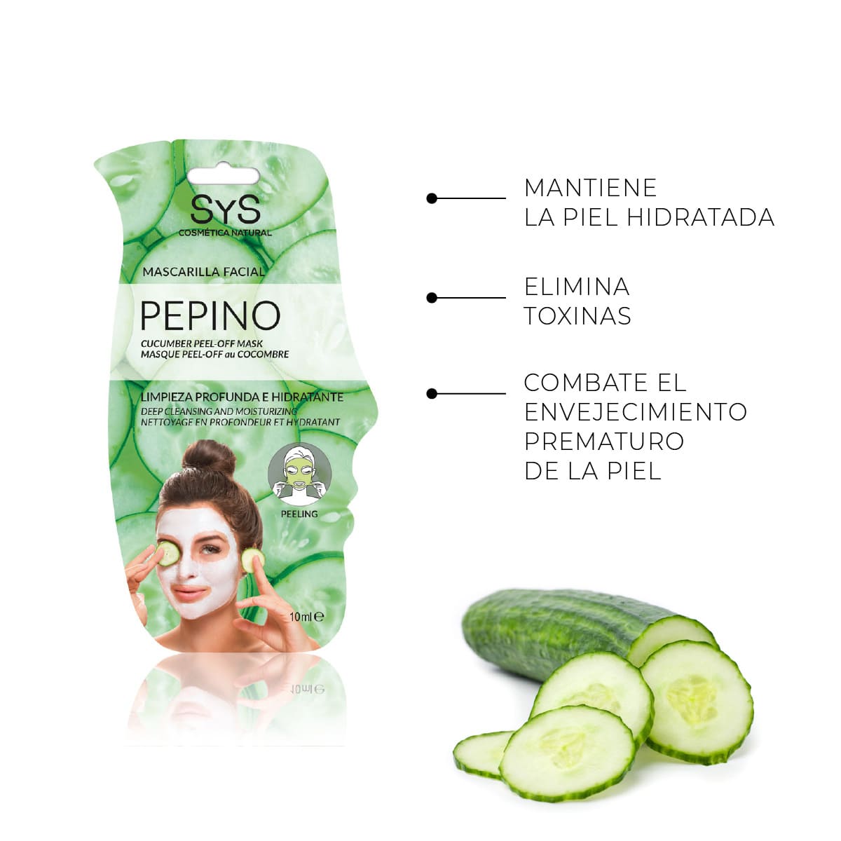 Comprar Mascarilla Facial Peeling Pepino Hidratante 10ml SYS